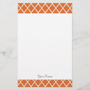 Papelaria Costume elegante de quatrefoil laranja moderno