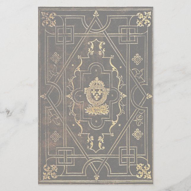 Papelaria Couro Vintage Falln e Dourado (Frente)