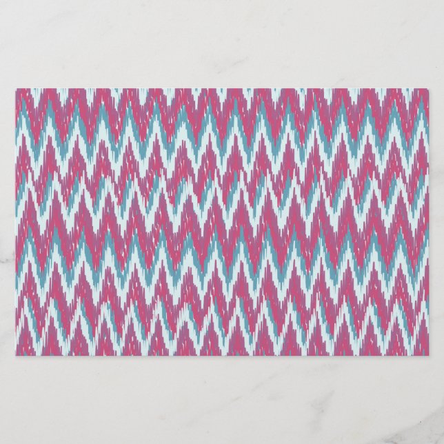 Papelaria Cranberry e Teal Kat ZigZag Padrão (Frente)