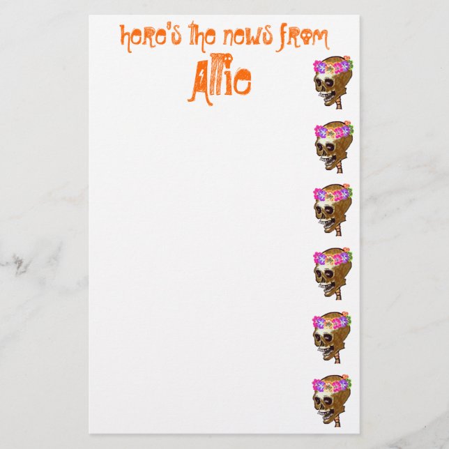 Papelaria Crânio legal personalizado (Frente)