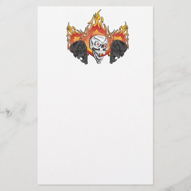 Papelaria Crânios flamejantes (Frente)