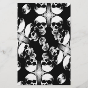 Papelaria Crânios preto & branco