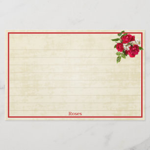 Papelaria Creme de fotografia floral do Buquê rosa vermelha