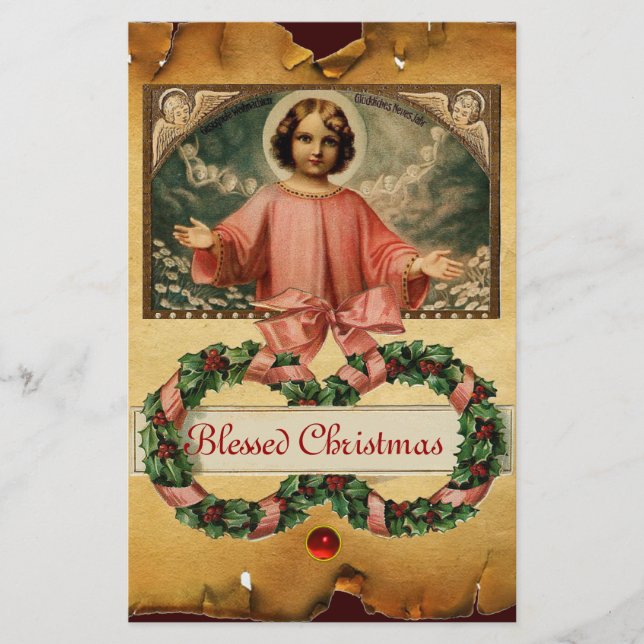 PAPELARIA CRIANÇA JESUS COM ANJOS E CRISTÃOS (Frente)