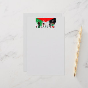 Papelaria Crianças de Gaza Pintando a Bandeira da Palestina 