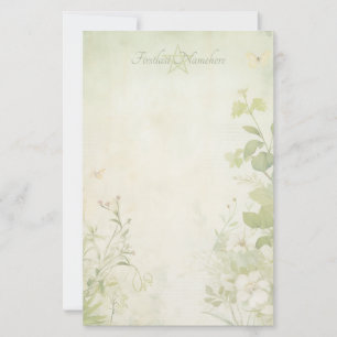 Papelaria Crie Seu Próprio Borboleta Floral Shabby Chic Verd