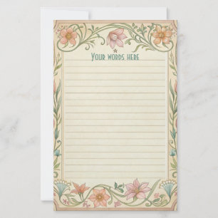 Papelaria Crie Seu Próprio Papel de Carta Floral Art Déco de