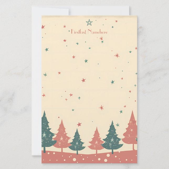 Papelaria Crie suas próprias Árvores de Yule Celestiais Retr (Frente)