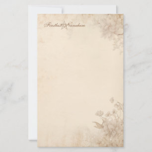 Papelaria Crie Suas Próprias Flores Florais Sepia Vintage