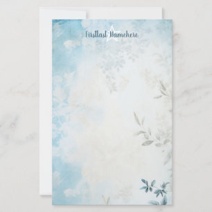 Papelaria Crie Suas Próprias Folhas Azul Shabby Chic