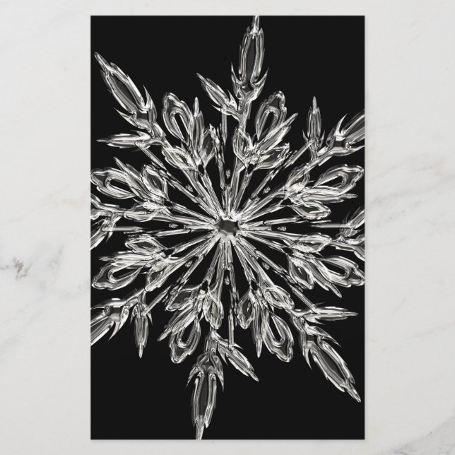 Papelaria Cristal de Gelo Negro (Frente)