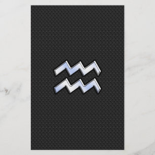 Papelaria Cromo como Aquarius Zodiac Símbolo em cobra