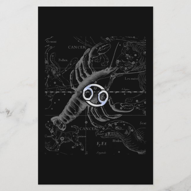 Papelaria Cromo como Cancer - Sinal Zodiac em Hevelius (Frente)