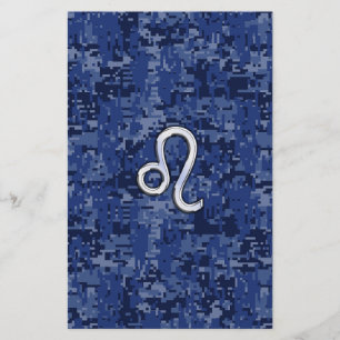 Papelaria Cromo como Leo Assine Camo Digital Azul Marinho