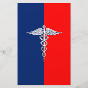 Papelaria Cromo Como Símbolo Médico Caduceu Liga Decoração