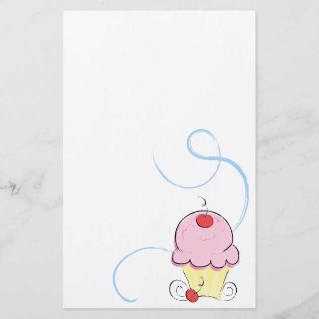 Papelaria Cupcake de cereja (Frente)