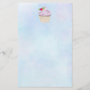 Papelaria Cupcake rosa delicioso Berry no topo