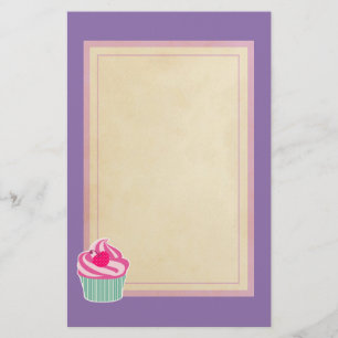 Papelaria Cupcake rosa WIth Bolinhas Cherry