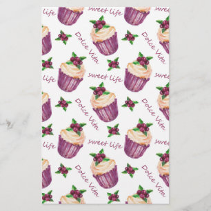 Papelaria Cupcakes de aquarela