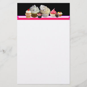 Papelaria CUPCAKES DELICIOSOS COMPRAM, cor-de-rosa, branco d