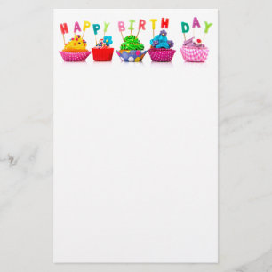 Papelaria Cupcakes do feliz aniversario