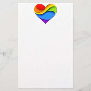 Papelaria Curvas cardíacas de orgulho de SlipperyJoe forma 3