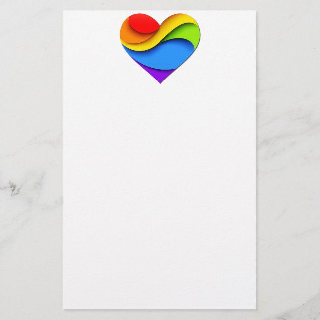 Papelaria Curvas cardíacas de orgulho de SlipperyJoe forma 3 (Frente)