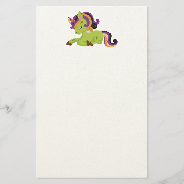 Papelaria Cute Frankenstein Unicorn Halloween (Frente)