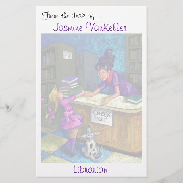 Papelaria Da biblioteca da verificação arte para fora (Frente)