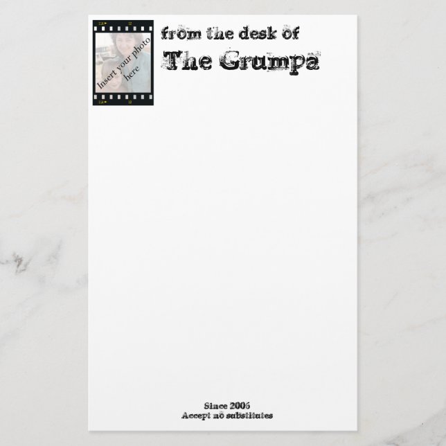 Papelaria da mesa de, o Grumpa (Frente)