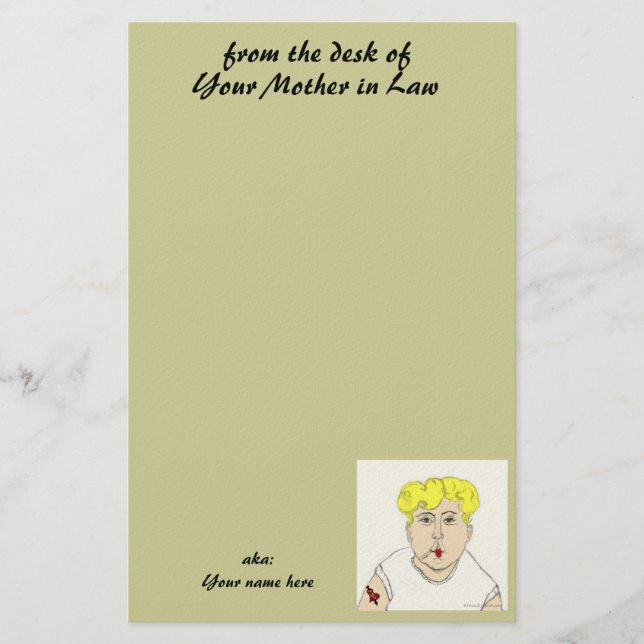 Papelaria da mesa de , Sua Mãe em Direito (Frente)