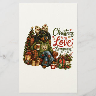Papelaria Dachshund Christmas is My Love Language