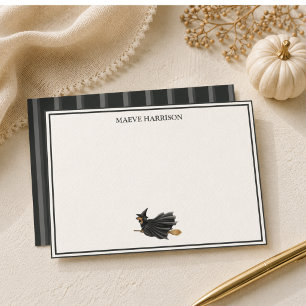 Papelaria Dachshund de Halloween com Listra de Carvão Préppy