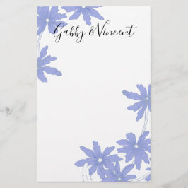 Papelaria Daisies Azuis Periwinkle no Casamento Branco