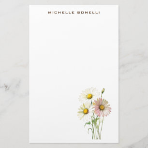 Papelaria Daisy Watercolor Flower Modern Professional