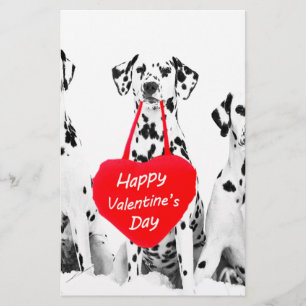 Papelaria Dalmatianos Dog Heart Feliz dia de os namorados