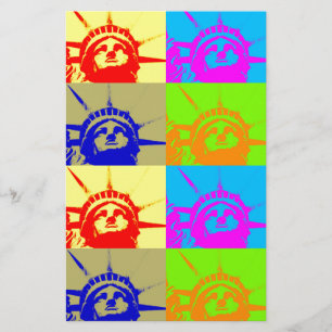 Papelaria Dama da Liberdade Pop Art 4 Cores