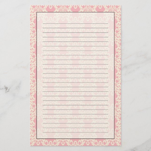 Papelaria Damasco retro floral (Frente)