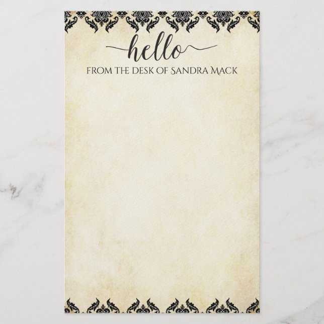 Papelaria Damasco roxo em papel de Reciclado de 100% para Ci (Frente)