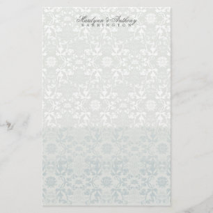 Papelaria Damask Swirls Lace Dream Obrigado Stationery