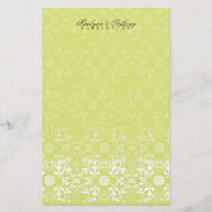 Papelaria Damask Swirls Lace Limão Obrigado