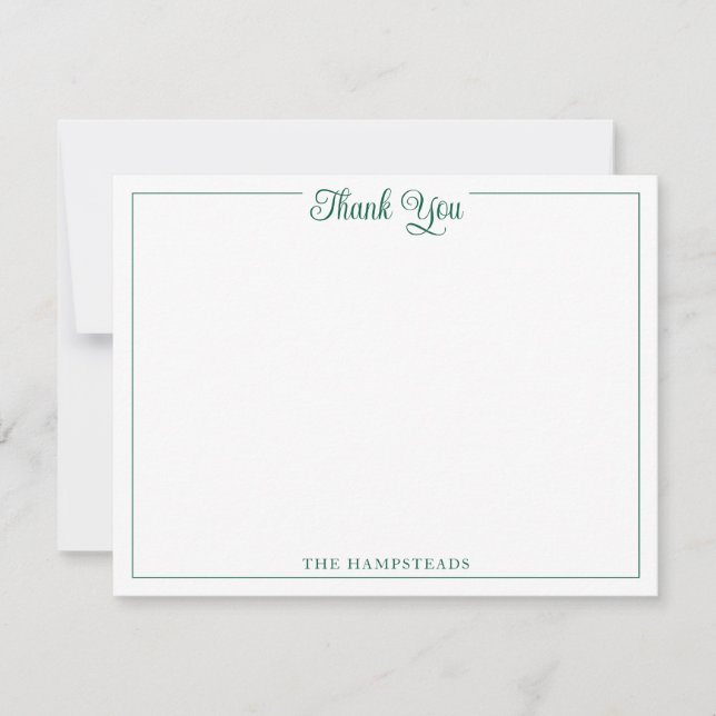 Papelaria de Agradecimento Elegante Script Hunter  (Frente)