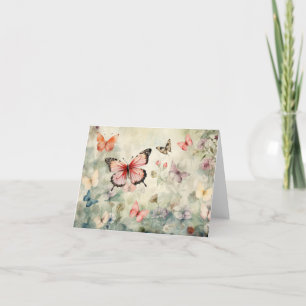 Papelaria de Borboleta Aquarela Cartões de Agradec
