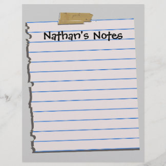 Papelaria de Cabeçalho das Notas de Nathan