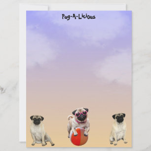 Papelaria de Cachorro Pug-A-Licious