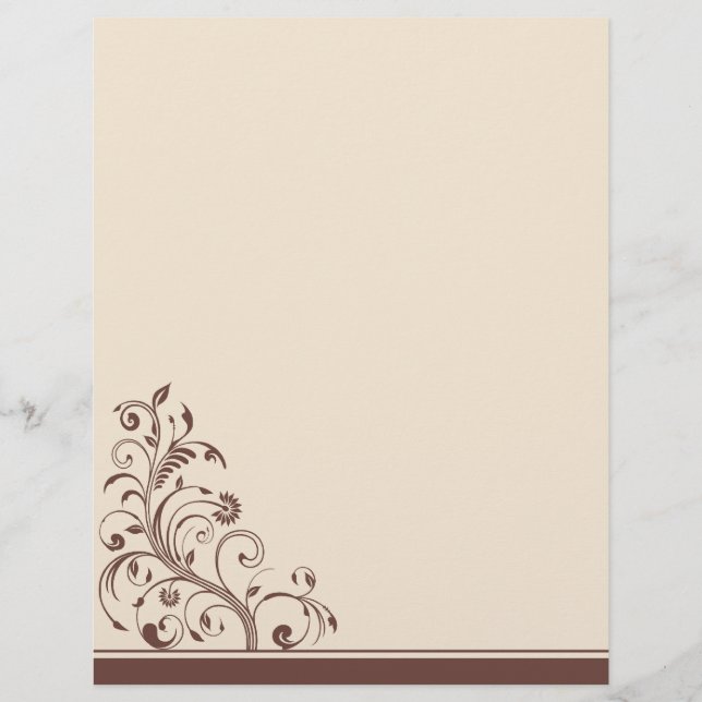 Papelaria de Casamento Floral Brown e Cream (Frente)