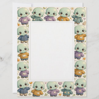 Papelaria de Criaturas Zumbis Kawaii