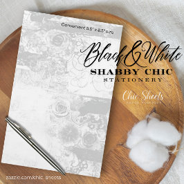 Papelaria de Design Shabby Chic Preto e Branco