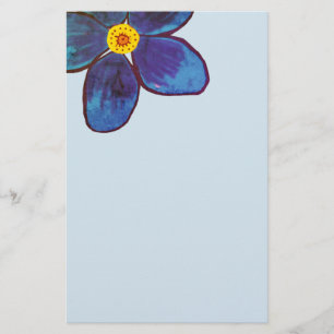 Papelaria de Estação de Flor de Primavera Azul