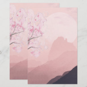 Papelaria de horizonte rosa suave